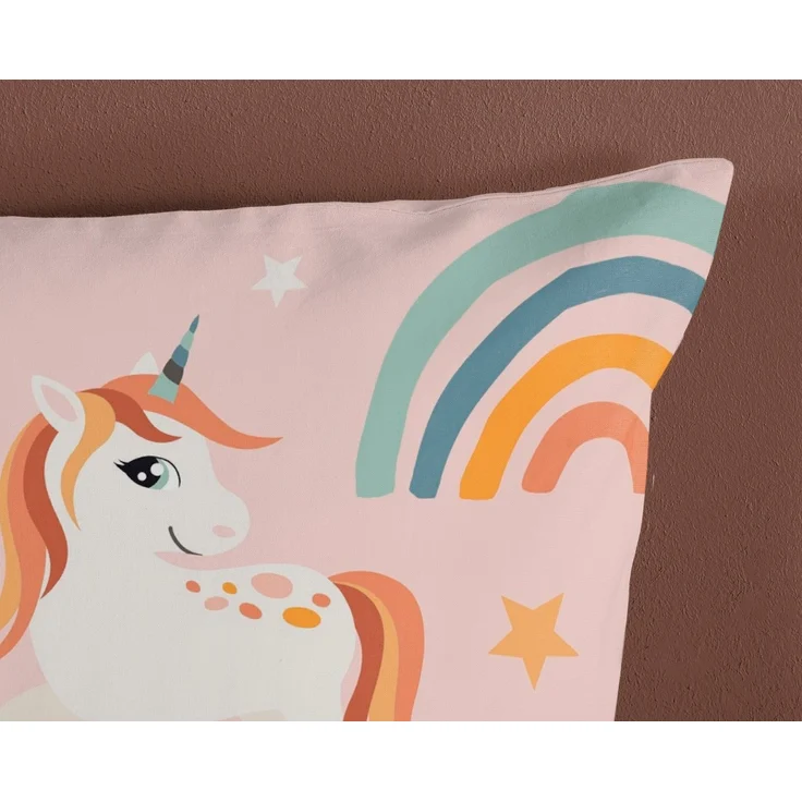 PURE luxury collection Kinderbettwäsche Aina, Microfaser, 2 teilig, 135x200, Pflegeleicht, Reißverschluss, Wendeoptik, Kind, Einhorn, Rosa – Bild 3