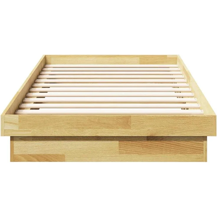 Einzelbetten, Betten für Erwachsene, Massivholzbett ohne Matratze 75x190 cm Eichenholz de3328 – Bild 5