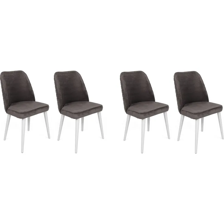 Skye Decor 'Tutku-321 V4' Stuhlset (4-teilig), Anthrazit / Weiß, 50 x 90 x 49 cm