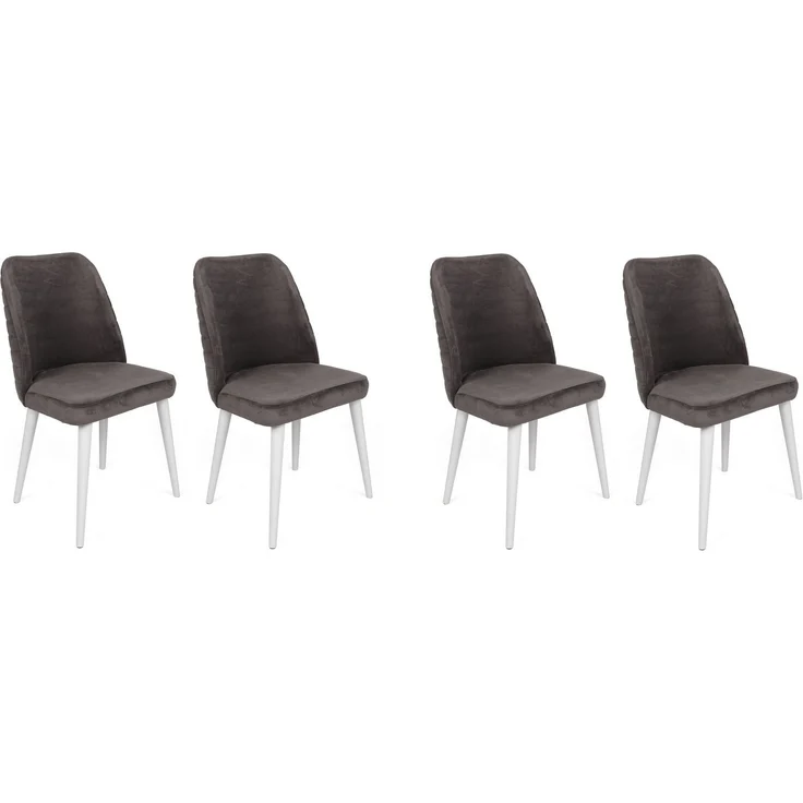 Skye Decor 'Tutku-321 V4' Stuhlset (4-teilig), Anthrazit / Weiß, 50 x 90 x 49 cm – Bild 1