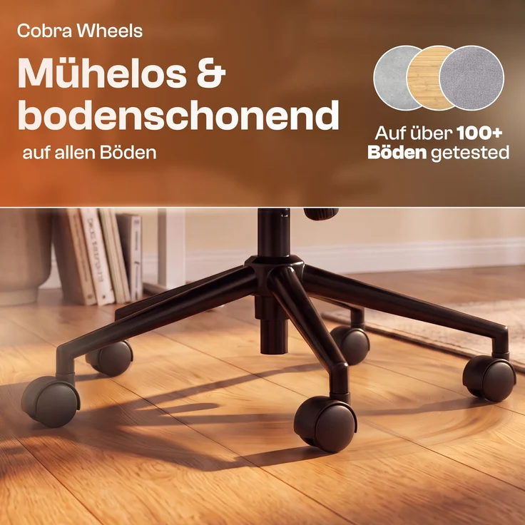 LUTIVO Delta, ergonomischer Bürostuhl ohne Kopfstütze, atmungsaktiver Mesh Stoff, Schreibtischstuhl schwarz – Bild 6