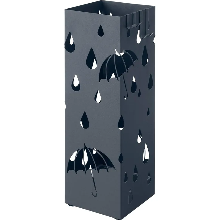 Songmics Regenschirmständer, Metall Anthrazit, 15,5 x 15,5 x 49 cm