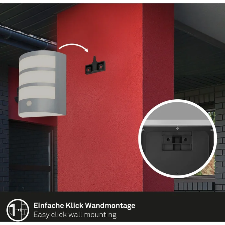 Briloner LED Außenwandleuchte Akku 5,8W chrom Sensor warmweiß – Bild 3
