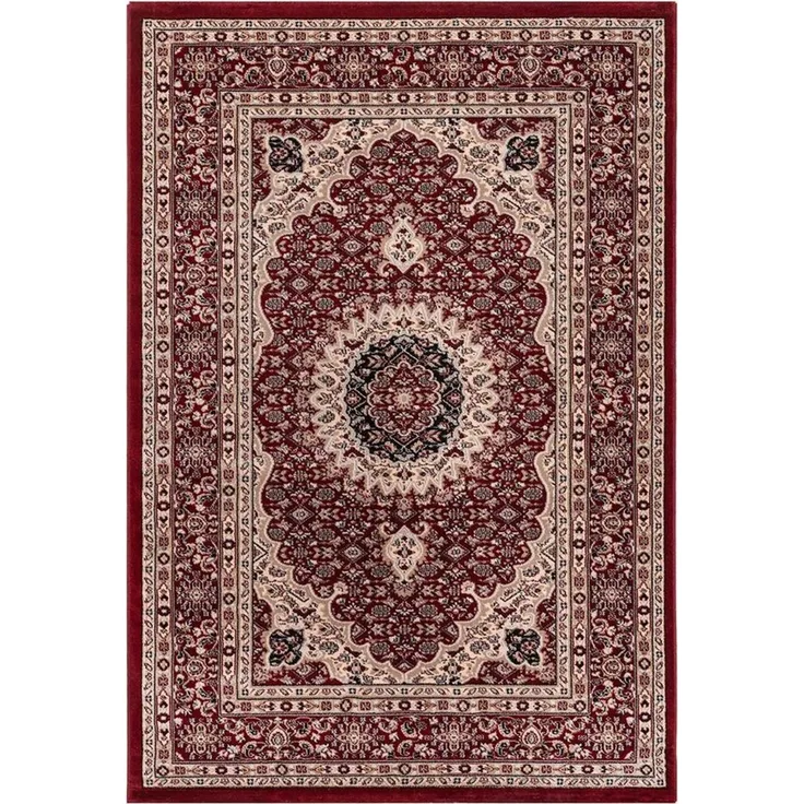 Vimoda Orientteppich Klassisch Orient Teppich Wohnzimmer Dunkel Rot Stil Ornament, Rechteckig, Höhe: 11 mm, Orient Läufer dicht gewebt in bester Qualität