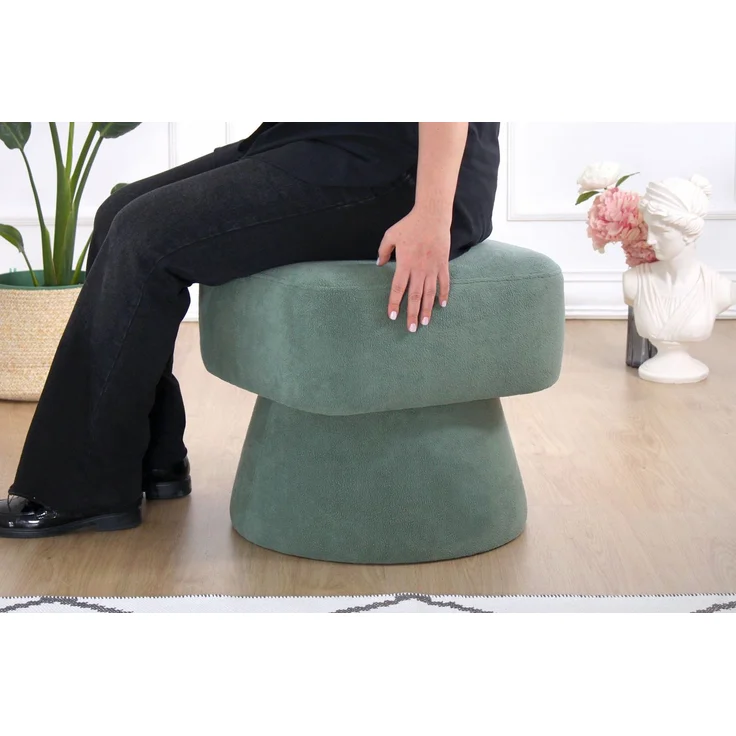 Hanah Home 'Mullin - Green' Pouffe, Grün, 45 x 42 x 45 cm – Bild 3