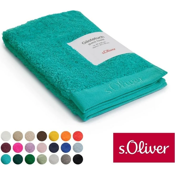 s.Oliver Handtuch, Walkfrottier (1-St), besonders weich und saugfähig, Türkis, 30x50 cm – Bild 1