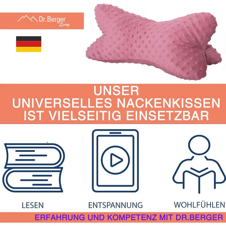 Dr. Berger Leseknochen Minky Altrosa 40 x 18 cm – Bild 3