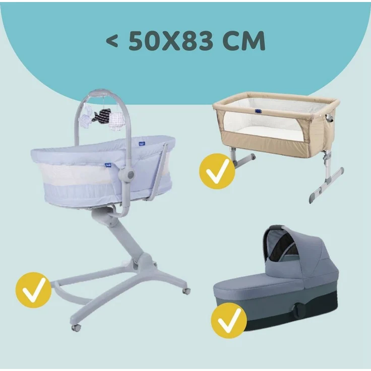 Totsy Baby Spannbettlaken Spannbettlaken Kinderwagen Stubenwagen Set - 2 x Bezug + wasserdicht – Bild 2
