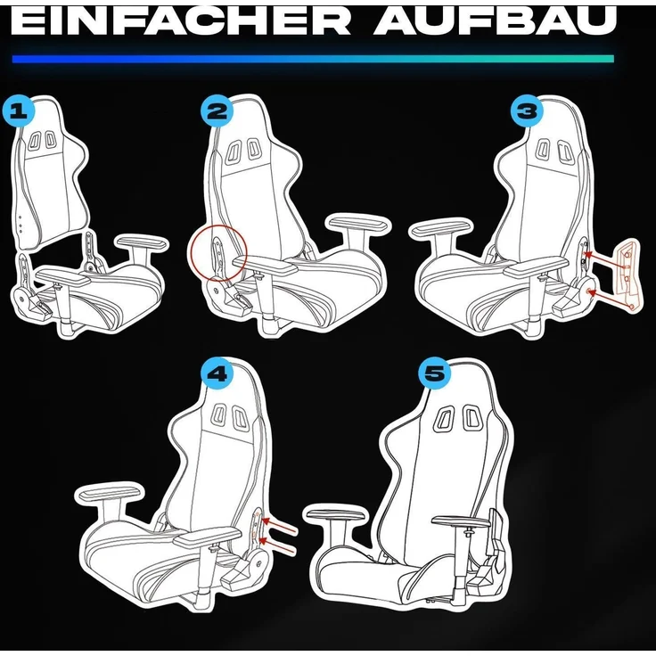 KLIM Esports Gaming Stuhl Lila mit Lenden- und Nackenstütze – Bild 8