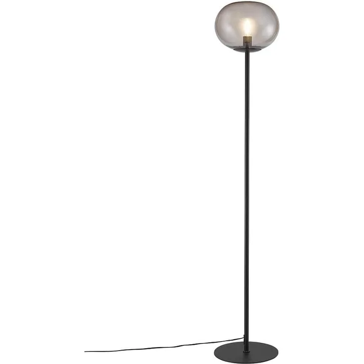 Nordlux Büro Standleuchten Alton Höhe 150 Cm Schwarz 1-flammig Zylinderförmig, Schwarz, Glas, Metall, 2010514047