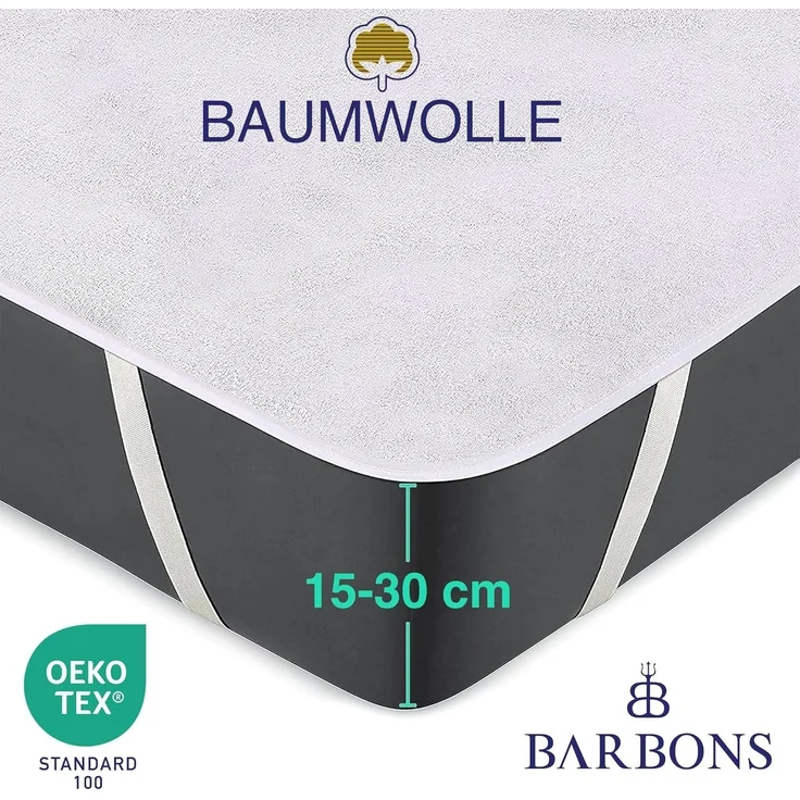 BARBONS Matratzenschoner 90x200 2er - Oeko-TEX Zertifiziert wasserdichte Matratzenauflage Inkontinenzunterlage waschbar Nässeschutz Atmungsaktiv (90x200 cm (2er Set)) – Bild 3