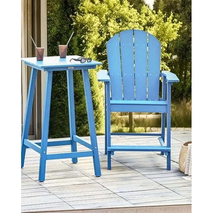 Garten-Barstuhl ADIRONDACK Kunststoff Blau – Bild 2