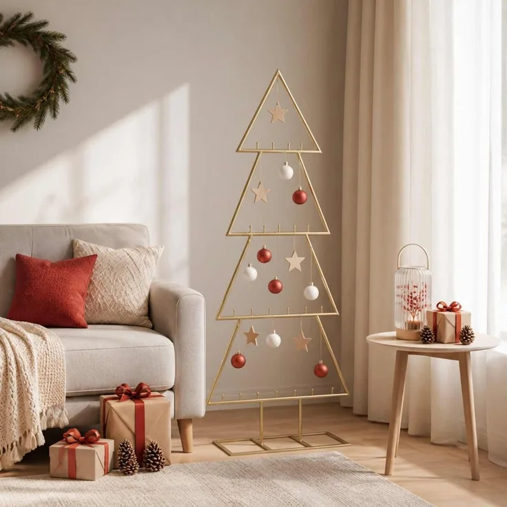 vidaXL Metall Weihnachtsbaum KUOPIO 125 cm Stahl Gold 42053818