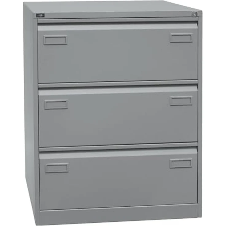 Bisley LIGHT Hängeregistraturschrank, doppelbahnig, DIN A4, 3 HR-Schubladen, Farbe silber – Bild 1