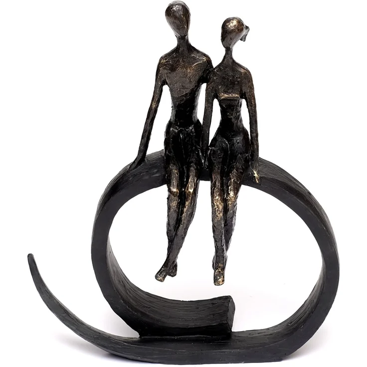 Dekofigur Liebespaar Paar Skulptur Love Statue Bronze Freundschaft – Bild 1