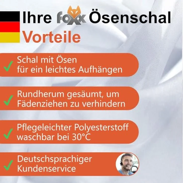 2er Set Ösenvorhang Voile 245 cm weiß transparent - Farbe: Weiss – Bild 6