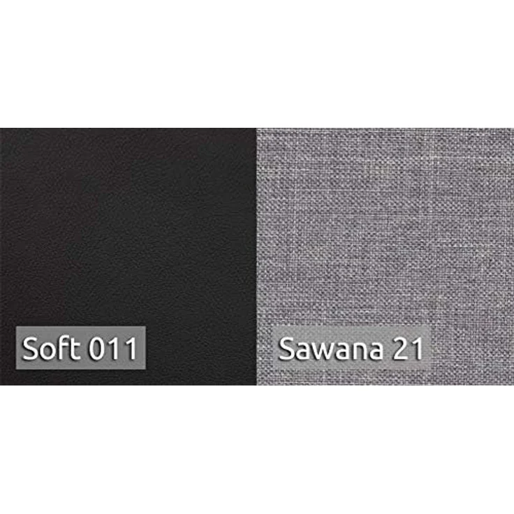 Ecksofa Divo mit Schlaffunktion, Bettkasten und einstellbare Kopfstützen (Schwarz + Grau (Soft 011 + Sawana 21), Ecksofa Links) – Bild 6