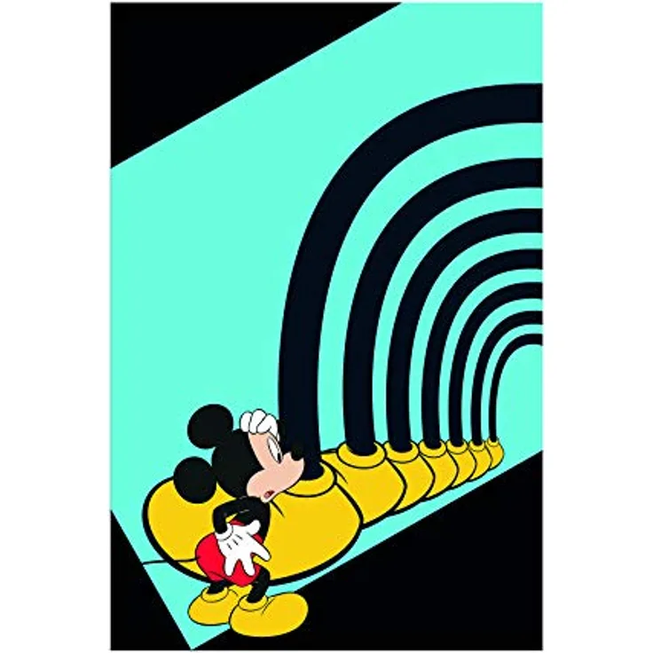 Komar Disney Wandbild, Mickey Mouse Foot Tunnel, Kunstdruck 50x70cm, seidenmatte Oberfläche, PVC-frei, FSC-zertifiziert, ohne Rahmen