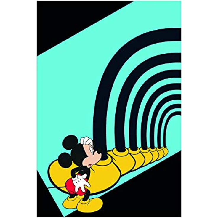 Komar Disney Wandbild, Mickey Mouse Foot Tunnel, Kunstdruck 50x70cm, seidenmatte Oberfläche, PVC-frei, FSC-zertifiziert, ohne Rahmen – Bild 1
