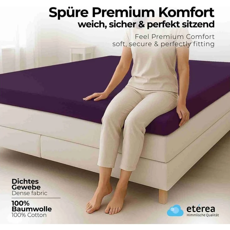 etérea Himmlische Qualität Spannbettlaken etérea Comfort Jersey Topper Spannbettlaken, Jersey, Gummizug: rundum, (1 Stück) – Bild 2