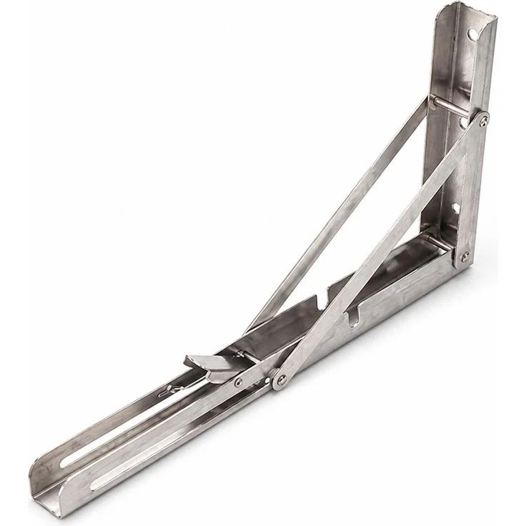 Klappbare Wandkonsole für Mikrowelle und Regalböden, Edelstahl, Silber, 32 x 18 x 10 cm – Bild 1