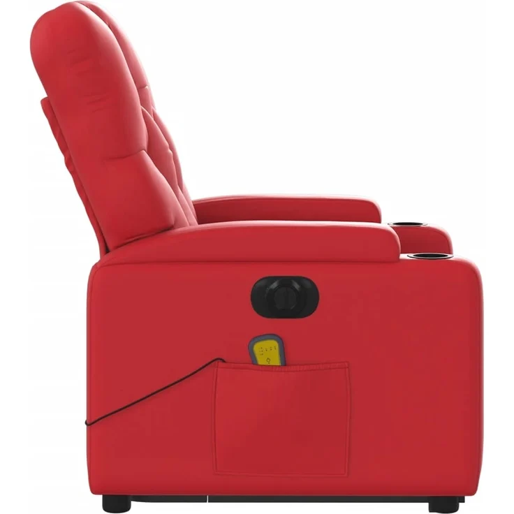 vidaXL Massagesessel mit Aufstehhilfe Elektrisch Rot Kunstleder 3204798 – Bild 8