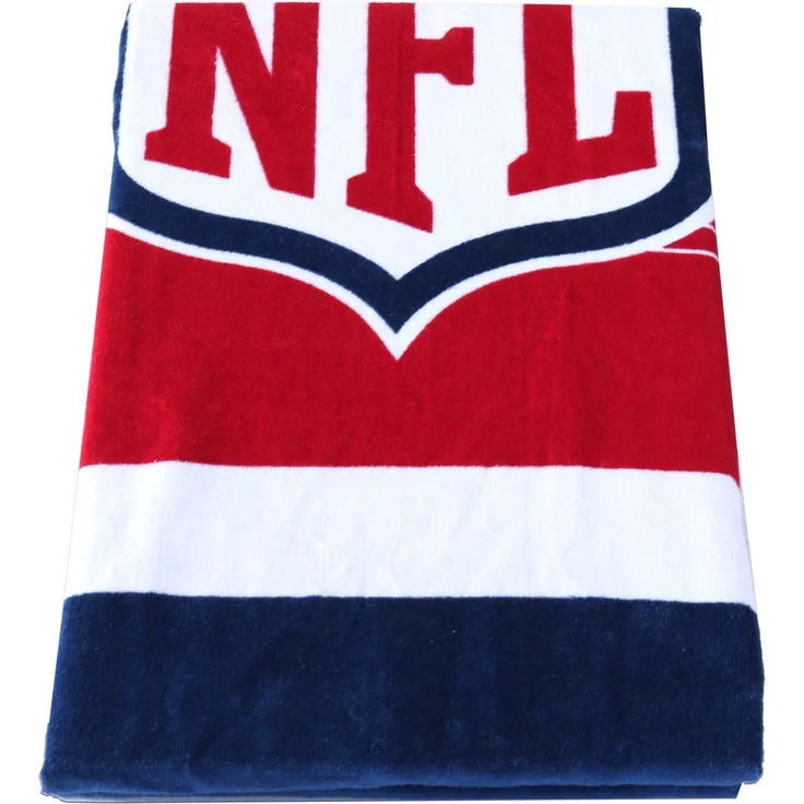 NFL Velour Badetuch 80 x 150 cm rot/blau Baumwolle Handtuch Saunatuch – Bild 2