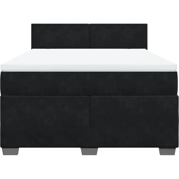 vidaXL Boxspringbett mit Matratze Schwarz 160x200 cm Samt 3288650 – Bild 6