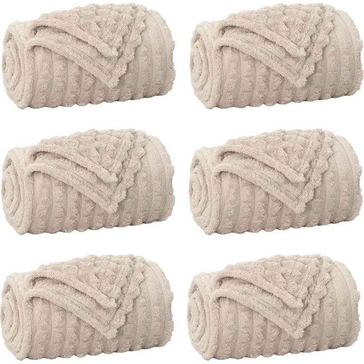 vidaXL Wohndecken 6 Stk. Beige 200 x 150 cm 4.75 Fleece 42016866 – Bild 2