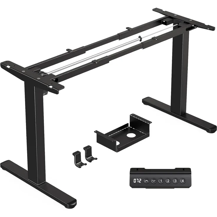 Marsail Elektrischer höhenverstellbarer Schreibtischrahmen mit bürstenlosem Motor, 100 kg Tragfähigkeit Schreibtischbeine für Zuhause & Büro, schwarzer Sitz-Steh-Schreibtischrahmen