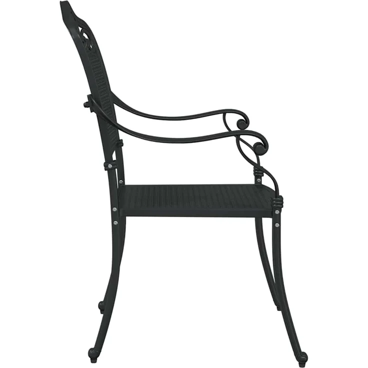 2er Set Gartenstuhl, Balkonstuhl Schwarz 55 x 55 x 92,5 cm Aluminium – Bild 5