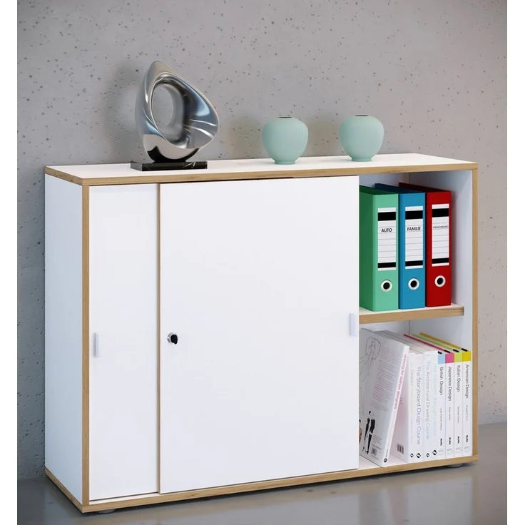 VCM Büroschrank Salia 920734 Weiß H. 74 x B. 100 x T. 37 cm – Bild 2