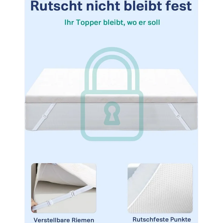 Newentor® Matratzen Topper 200x200 cm H2, Matratzentopper 200x200 Schlafsofa Bett, Mattress Topper 200x200 Boxspringbett Bezug Kaltschaum 5CM Höhe – Bild 5