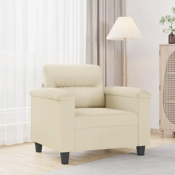 vidaXL Sessel Creme 60 cm Kunstleder 359574