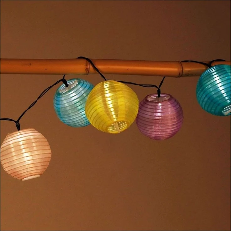 Solar-Lampion-Lichterkette 10 LED Partybeleuchtung Dekolicht Gartendeko warmweiß – Bild 4