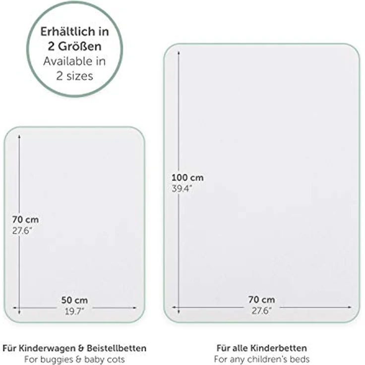 Laleni Inkontinenzunterlage wasserdicht & atmungsaktiv 50x70 cm für Babys | Molton Matratzenauflage aus Baumwolle Wickelunterlage | Inkontinenz Bettunterlage | Wochenbettzubehör | Bettschutz – Bild 5