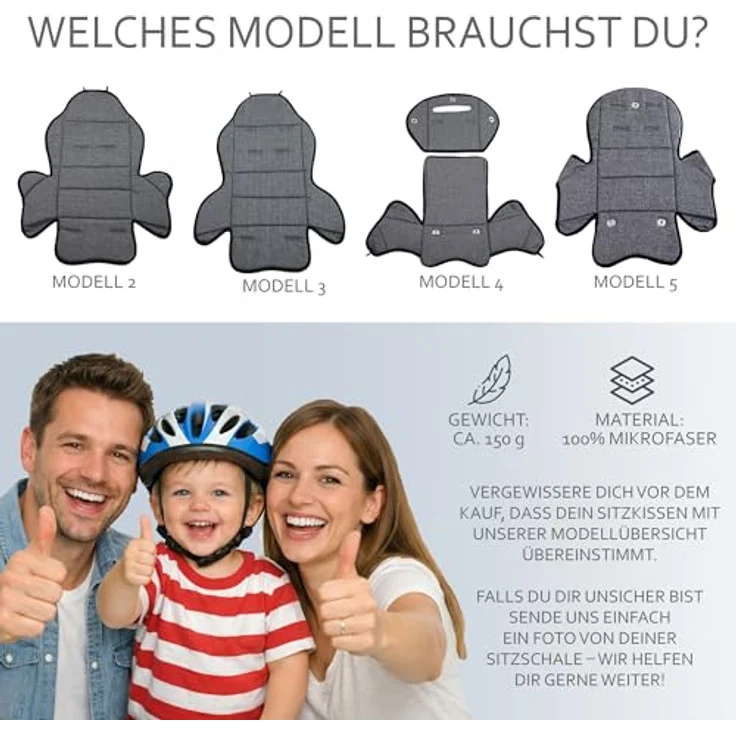 BAMBINIWELT Ersatzbezug Sitzkissen Bezug Auflage für Fahrradsitz kompatibel mit Römer Jockey Design MOD 5 (marine rote Blumen) – Bild 7