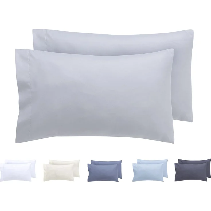 Kissenbezüge, extra weiche Mikrofaser, hypoallergen, Set mit 2 Kissenbezügen 30X50 cm Hellgrau