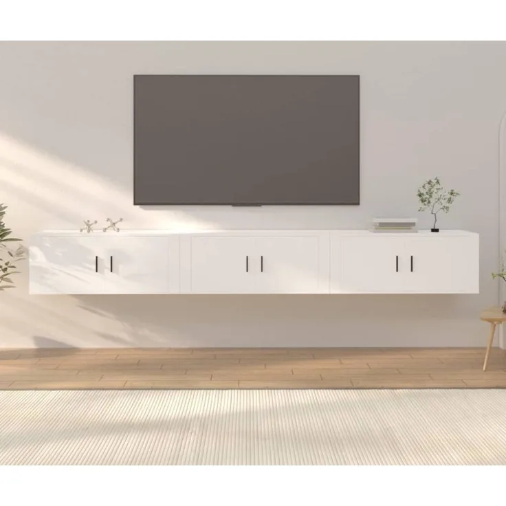 vidaXL TV-Wandschränke 3 Stk. Weiß 100x34,5x40 cm 3188374