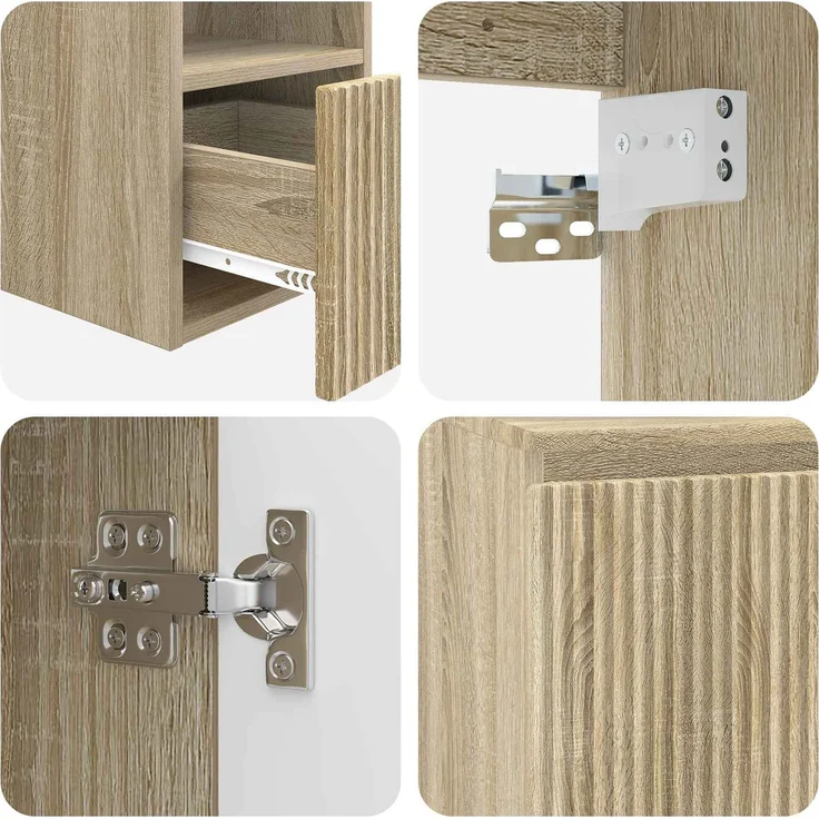 vidaXL Badezimmerschrank-Set 2 stk. Sonoma-Eiche 79,5 x 44,5 x 80 cm 3404086 – Bild 7