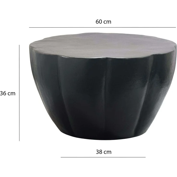 Couchtisch Aluminium 60cm Blütenform Schwarz - Runder Wohnzimmertisch - Design Sofatisch - Moderner Loungetisch - Beistelltisch Wohnzimmer Handmade – Bild 4