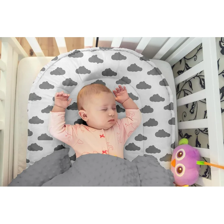 Multifunktionale Kuschelnest Babynest Kokon für Babys und Säuglinge, Nestchen, Reisebett, 100 Prozent Baumwolle, antiallergisch schön gepolstert mit Namen und Datum bestickt, ideal als Geschenk – Bild 4