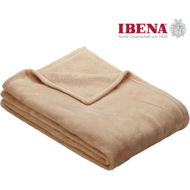Wohndecke Uni Fleecedecke Olbia, IBENA, einfarbig schick, Kuscheldecke – Bild 1
