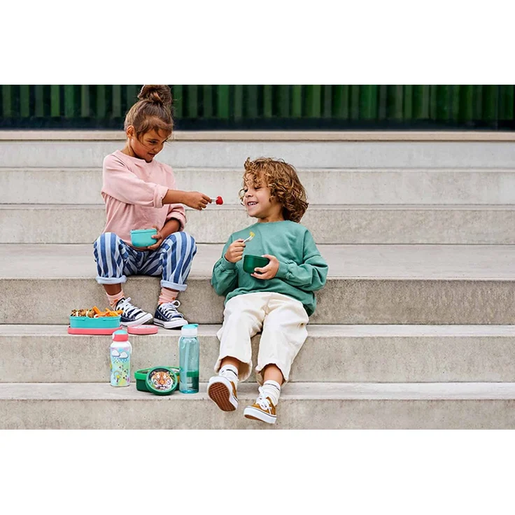 Mepal 'Campus' Lunch-Set mit Pop-up Trinkflasche & Lunch Box, Kunststoff Forest Friends, 400 ml / 750 ml – Bild 4