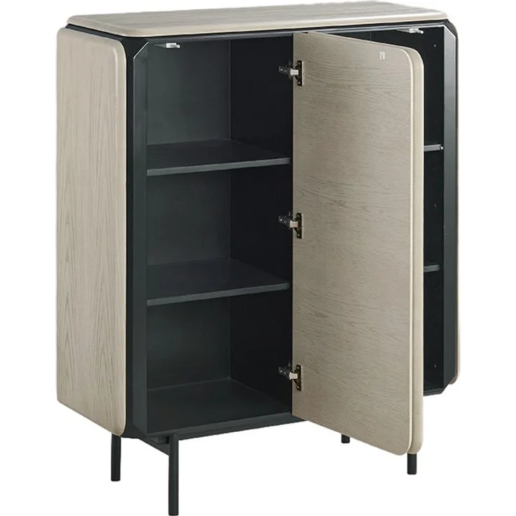 KAWOLA Highboard AVRIL 2 Türen Eiche grau 121 x 40 x 100 cm – Bild 5
