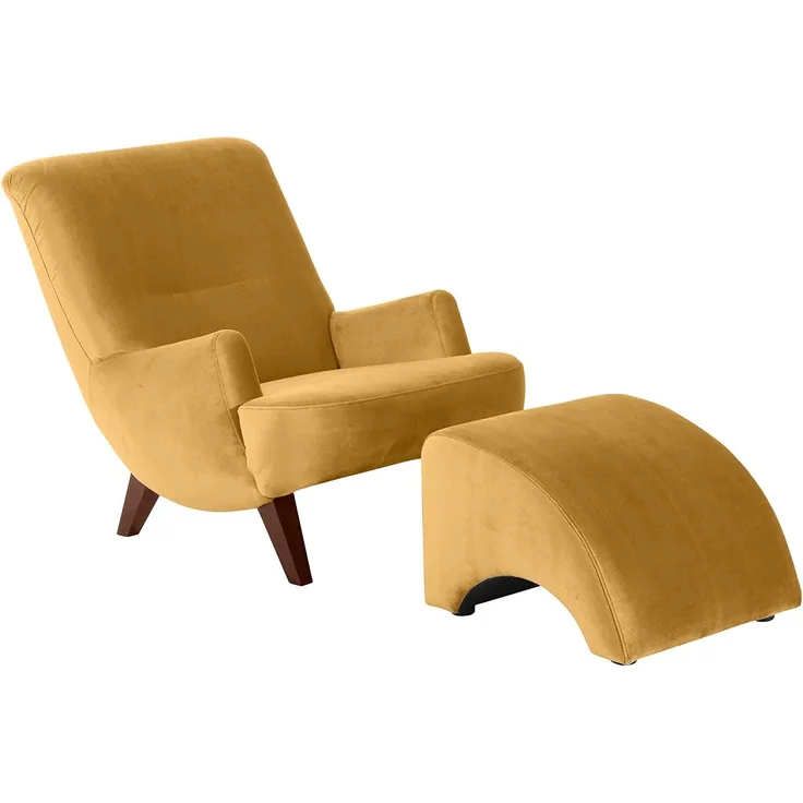 Sessel Kajsa 71x80x101 Bezug Samtvelours Buche nussbaum/mais