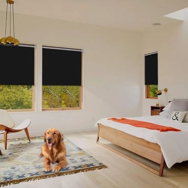 Grandekor Verdunklungsrollo ohne Bohren Schwarz 100x170 cm(Stoffbreite 96cm) Rollos für Fenster ohne Bohren & mit Bohren,Verdunkelungsrollo Thermorollo Klemmrollo Fensterrollo verdunkelung – Bild 3