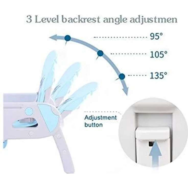 Babify Eat&Play Konvertierbarer Hochstuhl in Stuhl + Tisch, ausziehbar, Doppel-Tablett, mit mehreren Positionen, grauer Sitz – Bild 4