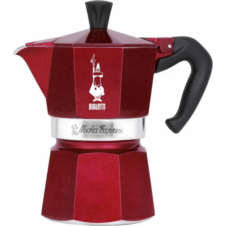 BIALETTI Moka Express Set für 6 Tassen mit 2 Tassen Déco Glamour rot 9910 – Bild 2