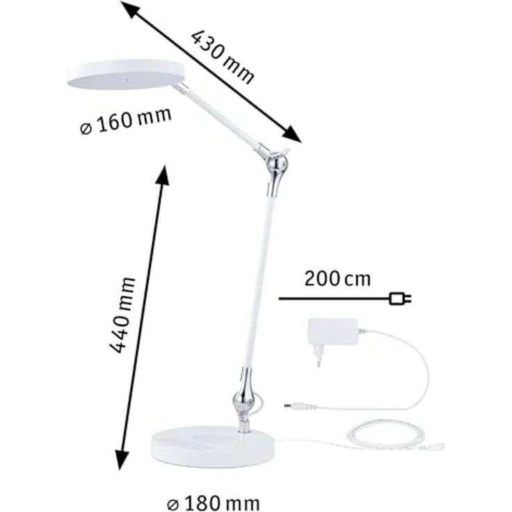 Paulmann 78011 LED Schreibtischleuchte Numis White Switch weiß – Bild 5